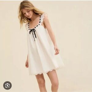 Aerie Femme Bow Nightie Women’s S Nightgown Dress Ivory Flutter Sleeve NWT $59
